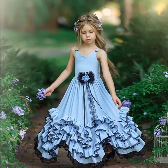 blue dollcake dress Gingham Bear Doll Cake Dresses